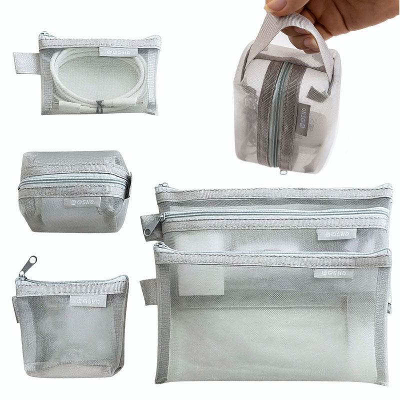 Travel Accessories Needed - Gray Mesh Organizer Bags – for