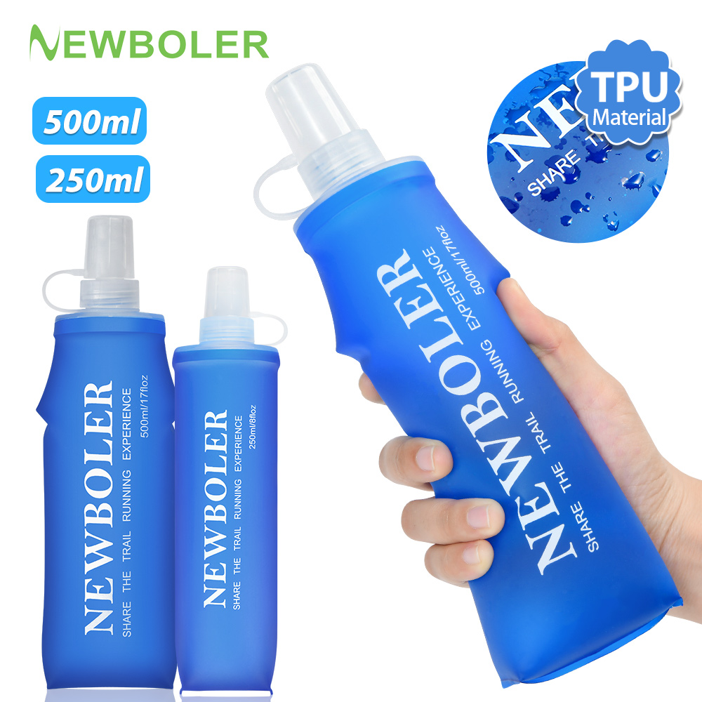 Water Bottle Collapsible - NEWBOLER 250ml/500ml Outdoor Collapsible Silicone Bite