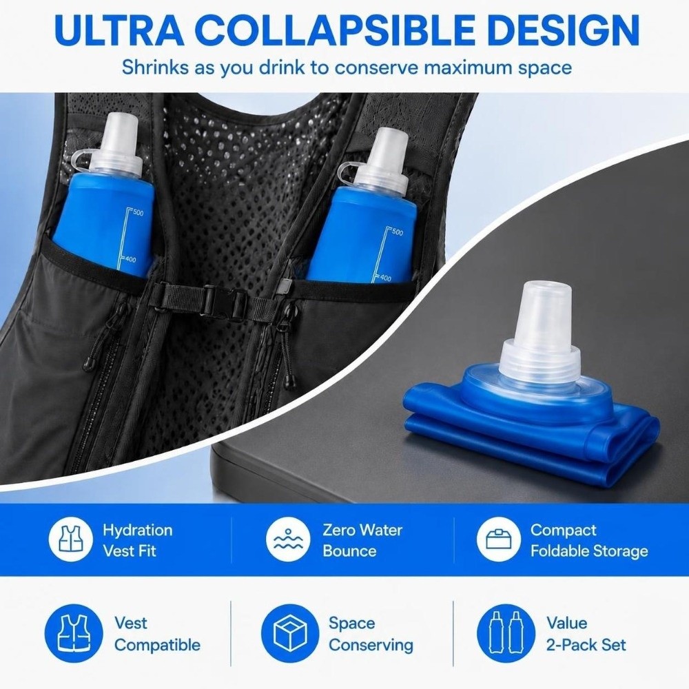 2 Pack Convenient TPU Collapsi - огляд і ціна Water Bottle Collapsible