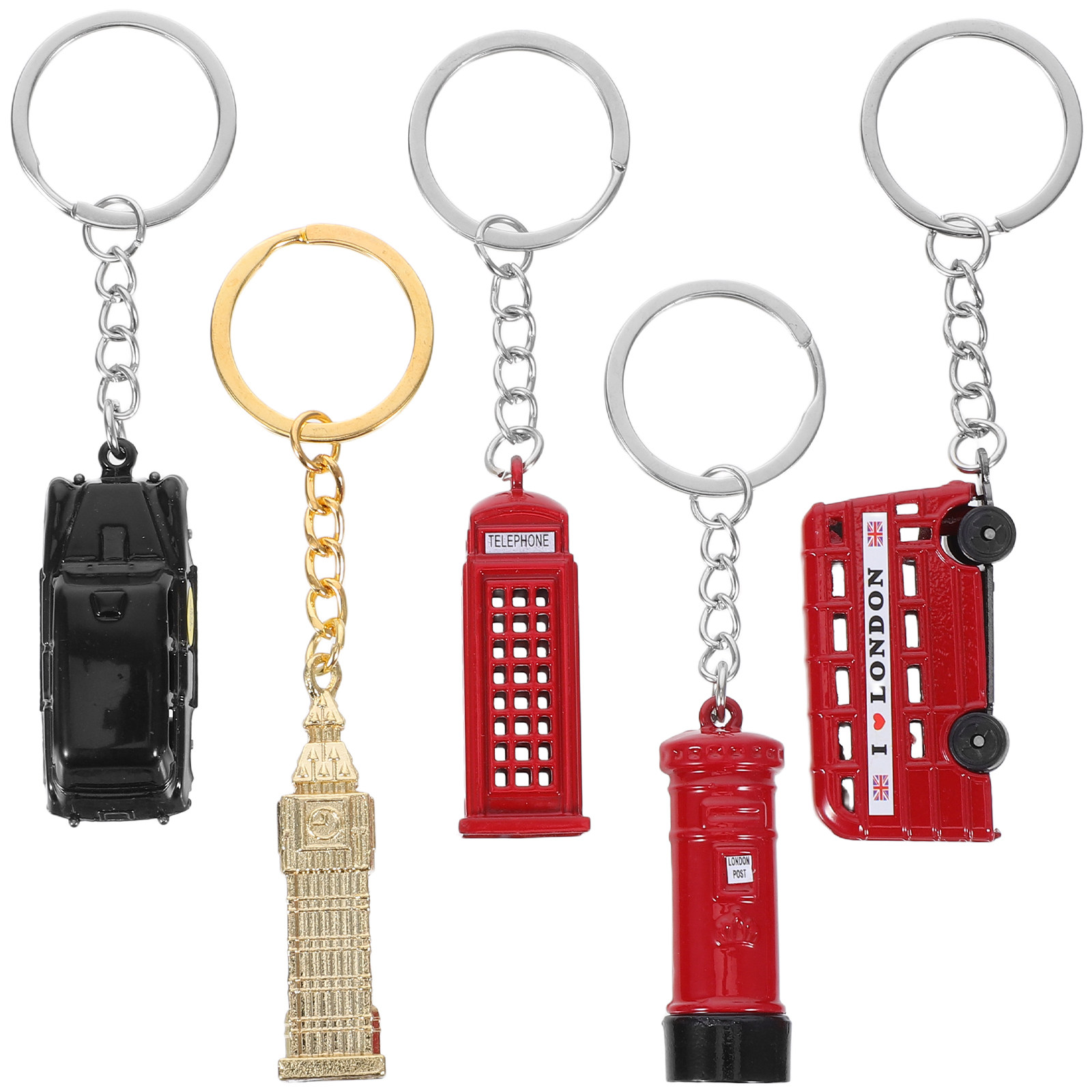 5Pcs London British Bus Keycha - огляд і ціна Travel Accessories London