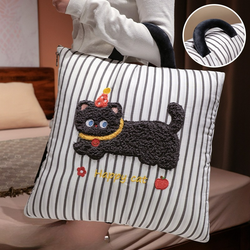Cartoon Striped Pillow Blanket - огляд і ціна Travel Accessories Gifts