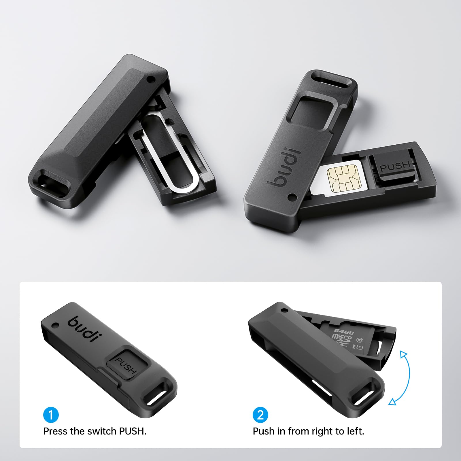BUDI Anti-Lost SIM Card Eject  - огляд і ціна Sim Card Holder Case