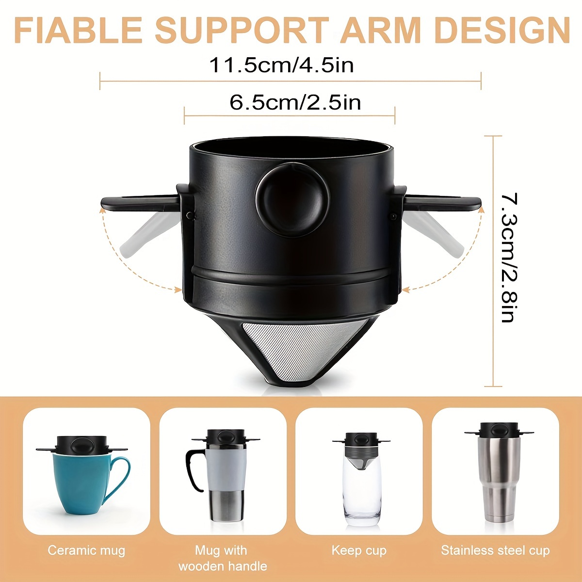 Coffee Filter Cup Portable Reu - огляд і ціна Water Bottle Collapsible